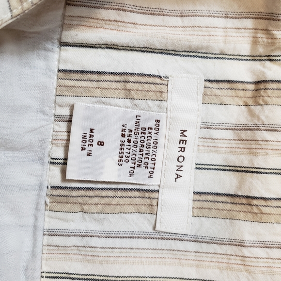 Embroidered striped a-line skirt - Picture 8 of 9